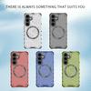 Magnetic Wireless Charging Armor Airbag Case For Samsung Galaxy S23 S24 Plus Ultra FE A35 A55 5G PC TPU Rubber Shockproof Cover