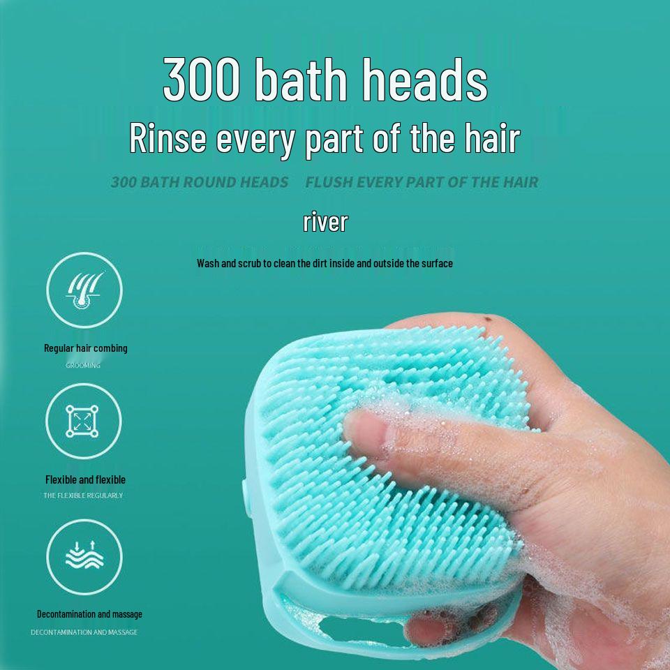 Silicone Portable Bath Brush for Pets & Humans: Shampoo, Clean, and Massage