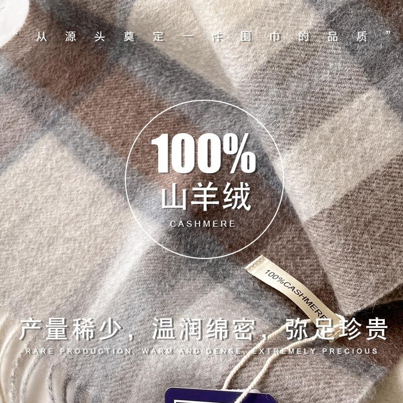 Albas 100 Cashmere Plaid Scarf Men's New Autumn and Winter Scarf Gift for Boyfriend