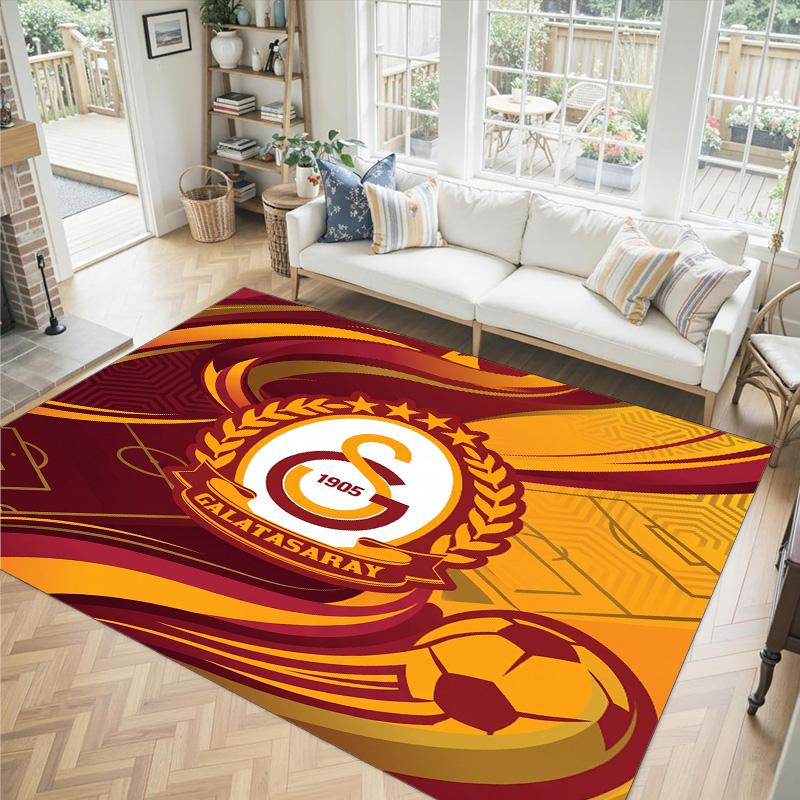 Tappeto in Velluto di Cristallo Design Galatasaray FC Accogliente Non?Tappeto Stampato Antiscivolo per Camera da Letto Soggiorno Ingresso