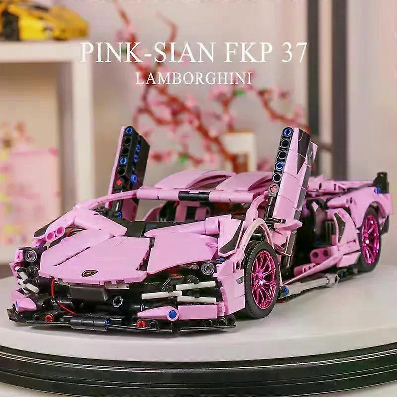 1280 Bucăți Blocuri de Construcție Model Mașină Sport Roz Sakura Seria Vehicule de Curse de Oraș Asamblare Cărămizi Jucărie Pentru Copii Cadouri de Crăciun