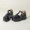 Krazing Pot Polyurethane Spring Summer Size 43 Size 42 Prints Women Platform Women Round Toe Buckle Straps Waterproof Sandals