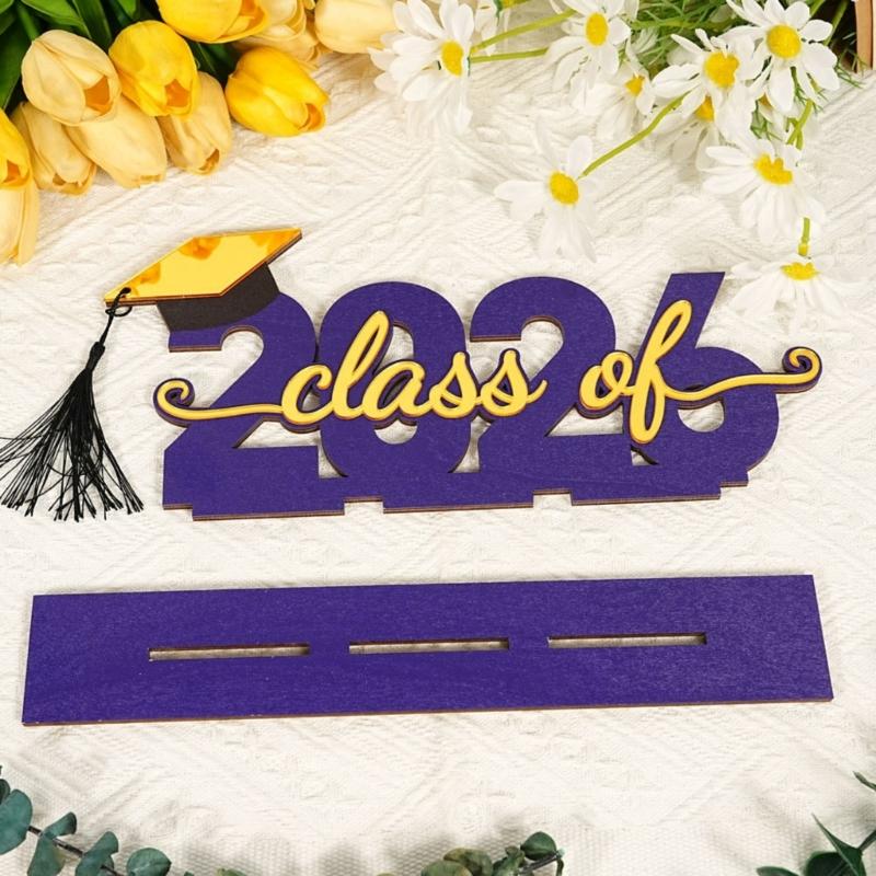 Graduation Decorations Class of 2026 Wood Table Centerpieces Congrats Grad Wooden Sign Graduation Table Toppers Gift