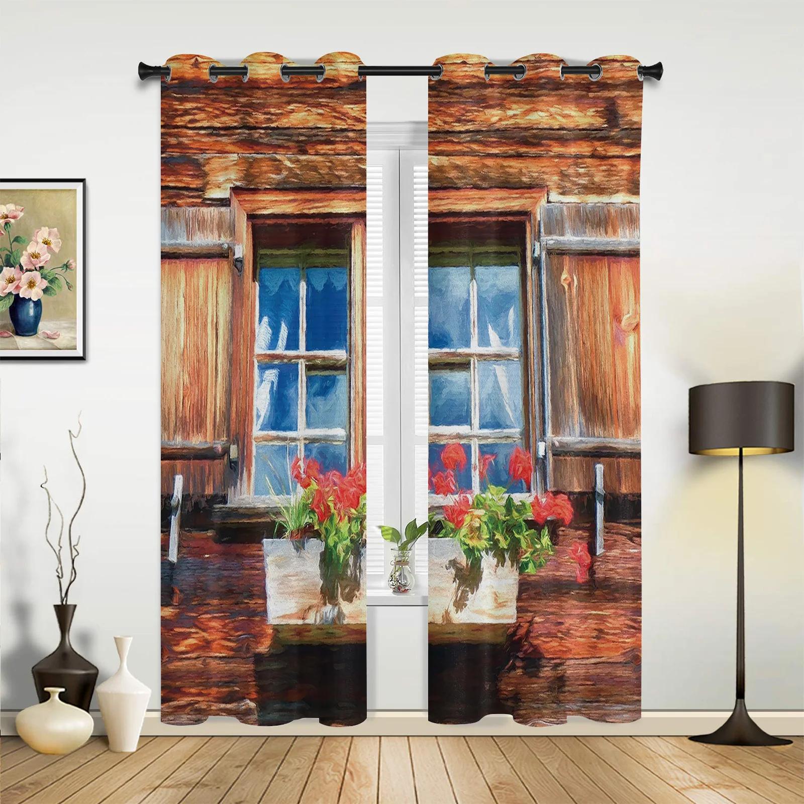 

Деревянные дверные ручки, шторы для спальни, гостиной, кухни, детской комнаты, занавески для окна, современный домашний декор 135W x 60H(cm) x1