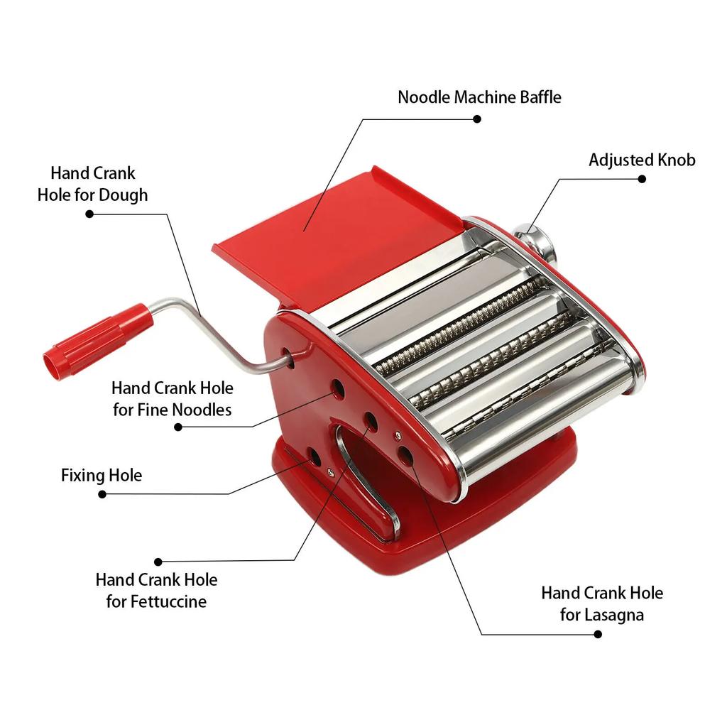 Pasta Maker Machine 401 – Stainless Steel with 6 Adjustable Thickness Settings