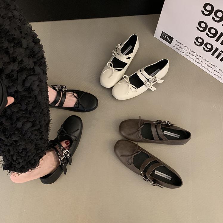 Fashion Women Shoes Autumn Oxfords Female Footwear Ballet Flats Fall Retro Leather Dress Ballerinas New Mary Janes Retro Woman Shoes Oxf