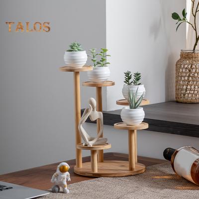 Tabletop Plant Stand Bamboo 5 Tier Flowerpot Stand Desk Window Sill Indoor Display Shelf for Corner Living Room Plants Decorations Figurines