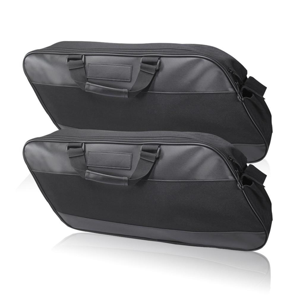 Svart motorcykelsadelväska Bagage Mjukt bagagehyllsfoder Sadelväska För Harley Touring Road King Electra Street Glide Ultra Tour 93-23