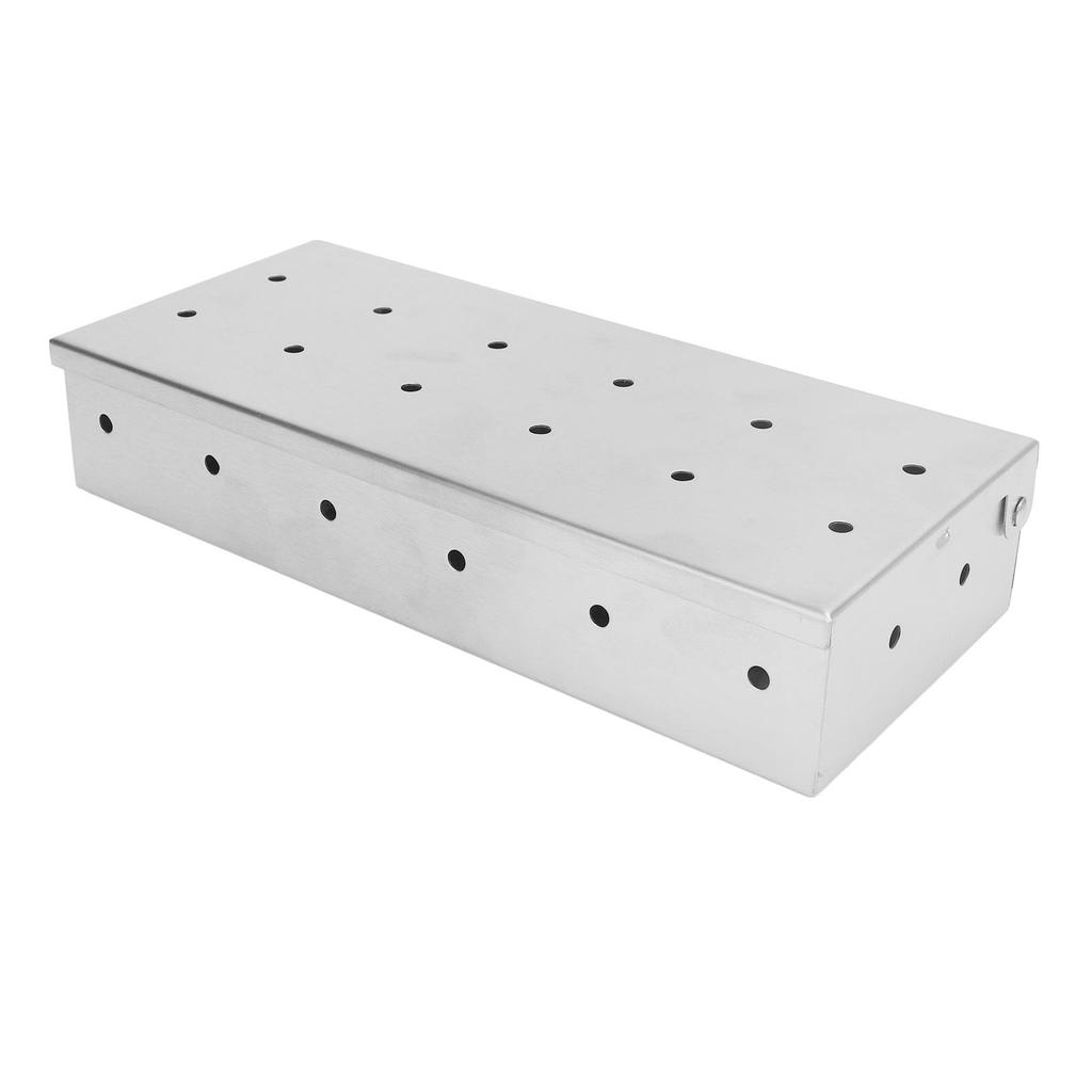 Smoker Box Professional Rectangular Add Smokey BBQ Flavor Stainless Steel Smoker Box for Barbecue Grilling Accessories