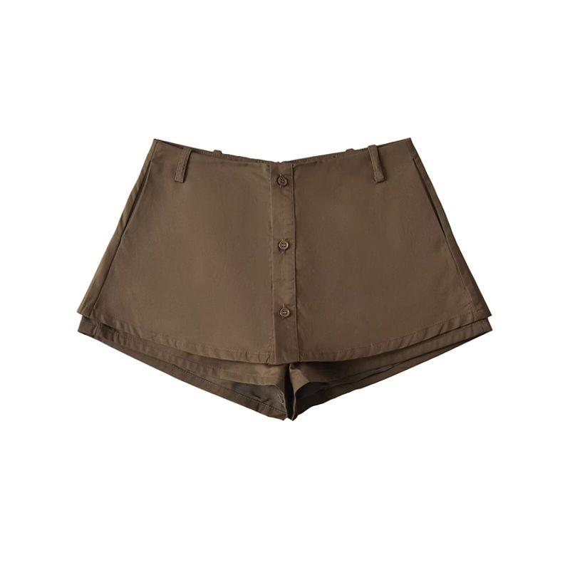 Za2024 Summer New Product Women's Clothes Fashion Style Refined Stylish and Versatile Solid Color Low Waist Slimming A- line Skirt Culottes