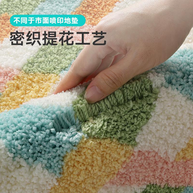 Flocked Non Slip Bathroom Mat Super Absorbent Quick Dry Shower Rug Machine Washable Soft Bath Floor Mat for Home Door Mat