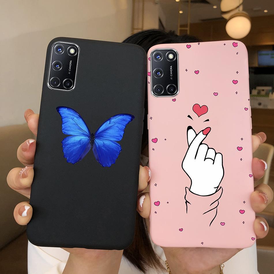 For Oppo A52 A72 A92 Case Cartoon Silicone Coque Heart Painted Cover For Oppo A72 A52 A 52 A 72 A 92 OppoA52 OppoA92 Phone Case