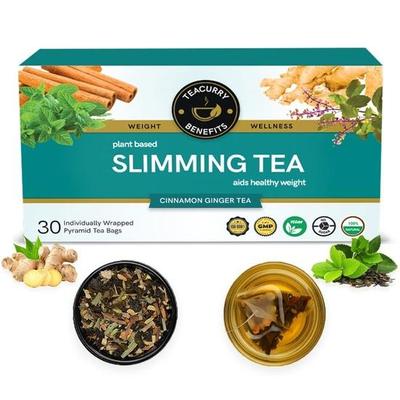 TEACURRY Slimming Tea for Weight Management (30 Tea Bags, 1 Month Pack) | With Free Diet Chart It Helps with Weight, Reduce Tummy & Helps Fight Ageing