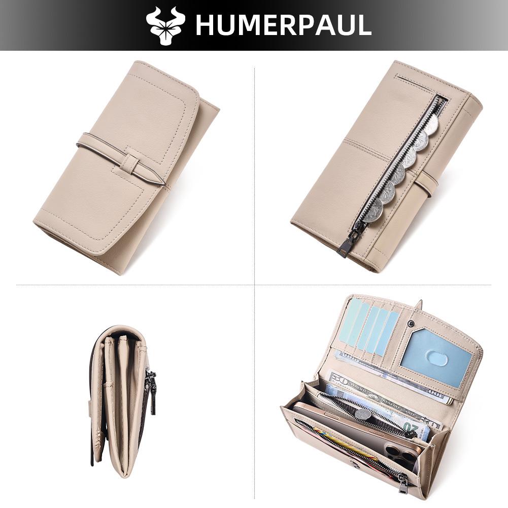 Humerpaul Neue Lange Brieftasche Aus Echtem Leder Frauen Geldbörsen Zipper Geldbörse Mode Hohe Qualität Geldbörsen Trendy Geldbörse Karte Halter Luxus