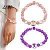 Comfortable Elastic Wristwear Breast Cancer Awareness Bracelets, Ribbon Charm Beads Durable Alloy Wrist Jewelry Bracelet, Encouragement Gifts