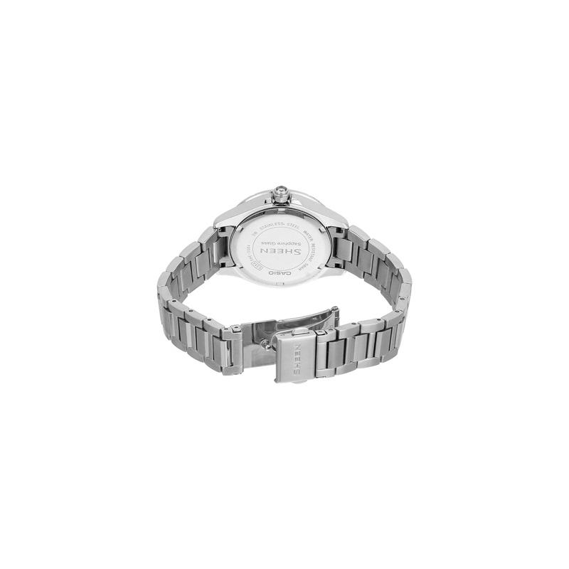 Casio SHEEN Multi-function Diamond Quartz Movement Stainless Steel Strap Japanese and Korean Watch Women's Watch Silver Dial SHE-3504D-7AUDR