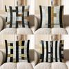 Home Decor Geometric Black Gold Pattern Throw Pillow Pattern Cushion Cover Suitable for Sofa Bedroom Car Pillow Cover