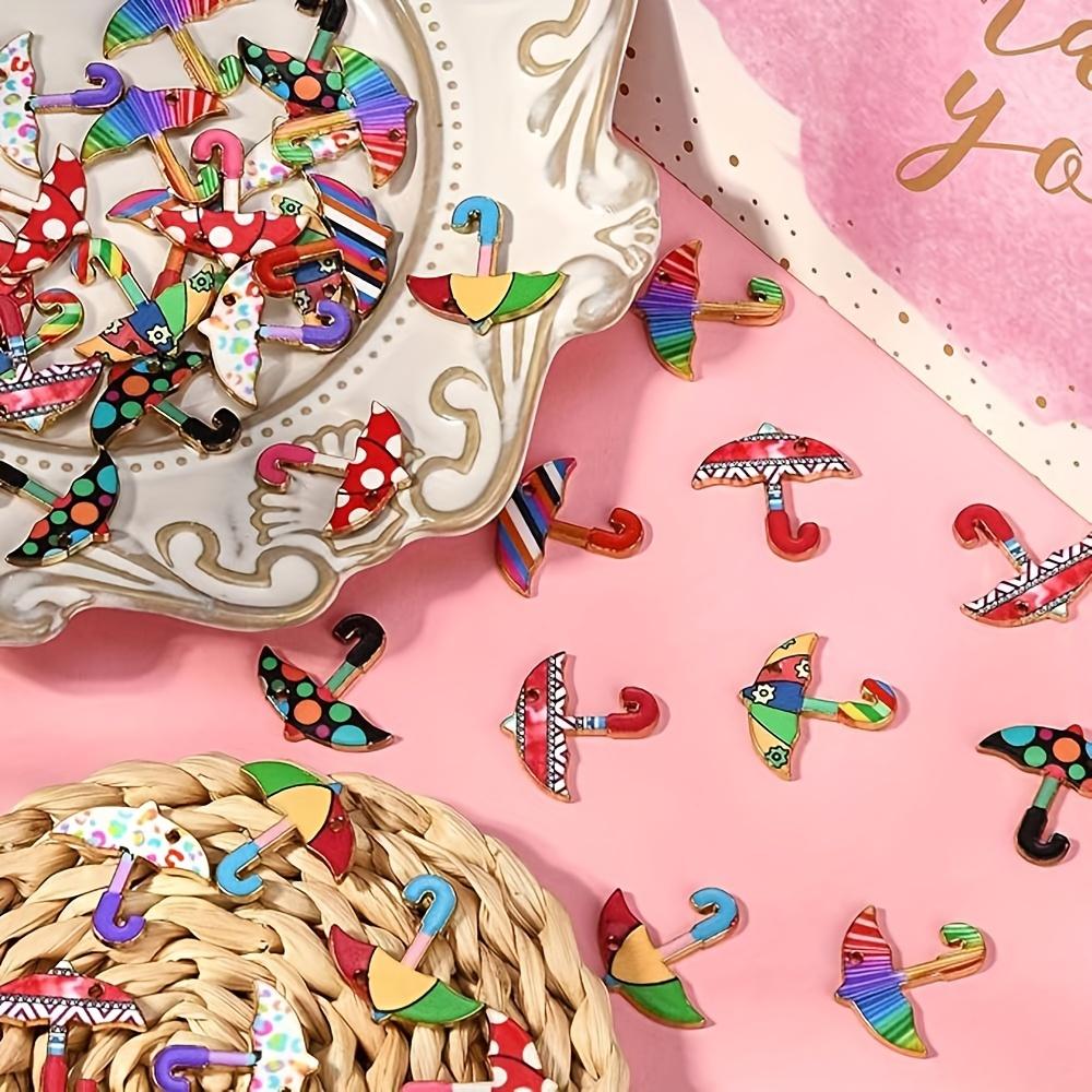 5/10/20pcs Umbrella Jewelry Alloy Enamel Jewelry Pendant Cute and Colorful Bulk Jewelry Bracelet Necklace Earrings DIY Craft Supplies