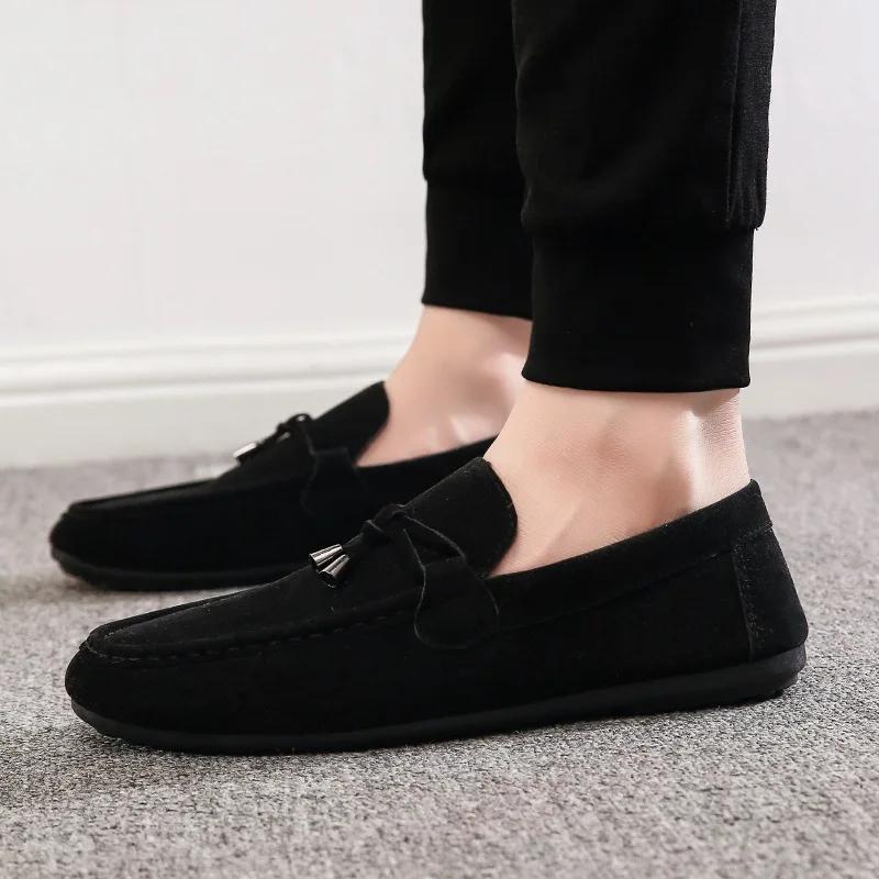 2024 Fashion Business Formal Soft Moccasins Man Loafers High Quality Genuine Leather Shoes Flats Sneaker for Men Hombre Tenis