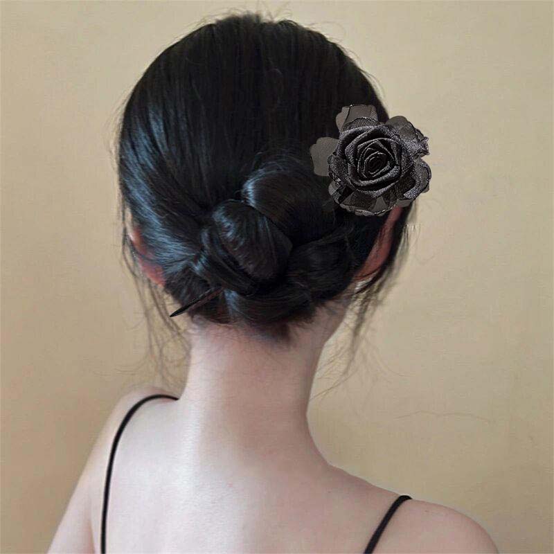 Ny Kinesisk Stil Nätblomma Trä Hårpinne För Kvinnor Vintage Handgjord Hanfu Ätpinnar Hårpinne Hårstyling Tillbehör