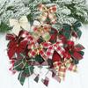 25pcs Christmas Tree Decorations Christmas Gold Dust Bows Hanging Bowknot New Year Christmas Tree Printed Bow Ornaments