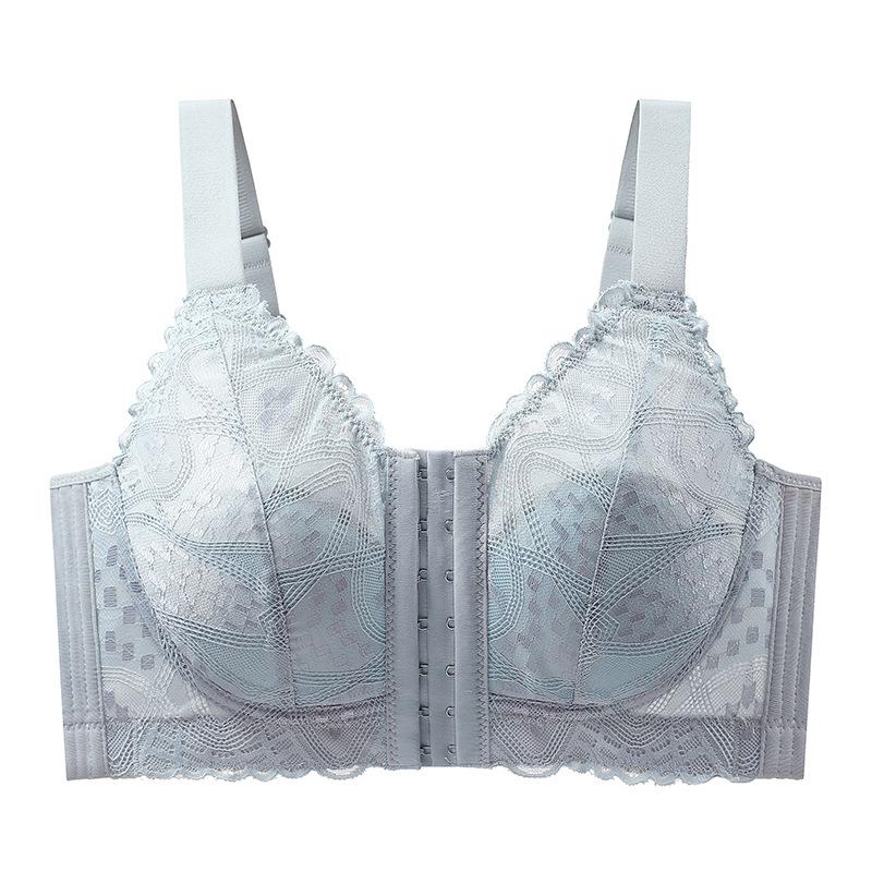Breathable large size lace underwear women's no steel rim gathering tube top adjustment type breast collection anti-sagging sexy bra