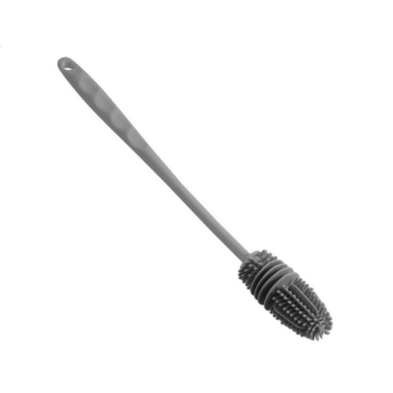 Cup Cleaning Tool - Rotating Cup Brush - Milk Bottle Brush - Special Long Handle - for Cleaning Crevices - Tea Stains - Hard Bristle Cup Brush серый