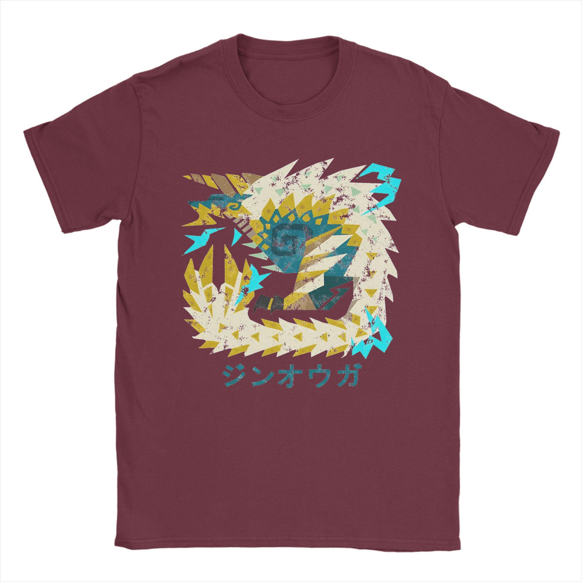 

Hunter World Iceborne Zinogre Kanji Icon Merch Unisex T Shirt Pure Cotton Tee Graphic T-shirt Clothes XXXXXL бордовый