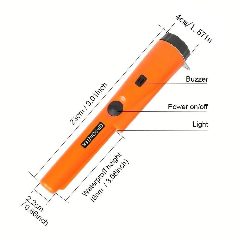360° Scan Metal Detector With LED Lights Metal Pinpointing Rod  For Treasure Search