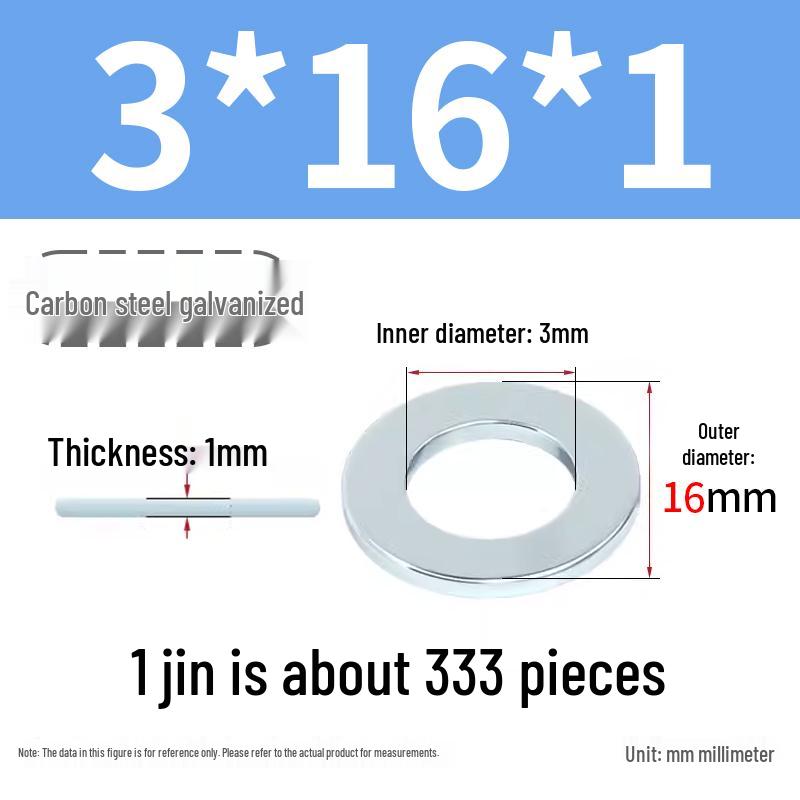 Oversized Thickened Galvanized Iron Flat Washer M2M3456810-M6
