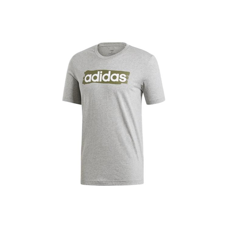 adidas Alphabet Logo Printing Sports Short Sleeve Gray Men s DV3051 L