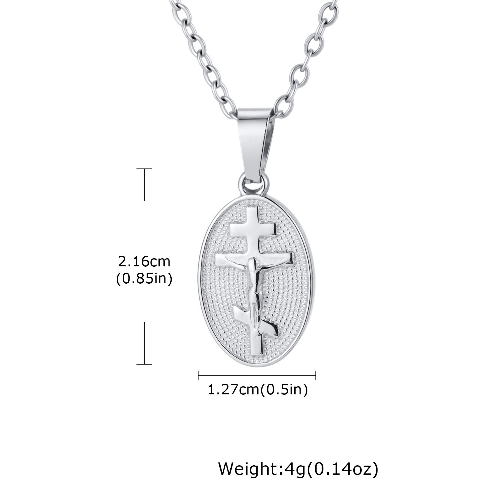 

Retro Eastern Orthodox Cross Pendant Necklace Stainless Steel Crucifix Jesus Charm Necklaces Classic Religious Jewelry Gifts 40cm-45cm серебряный