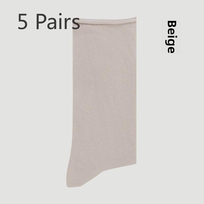 5 Pairs Pile Socks Women's Boneless Mid-tube Loose Month Socks Summer Women's Socks Breathable Stockings