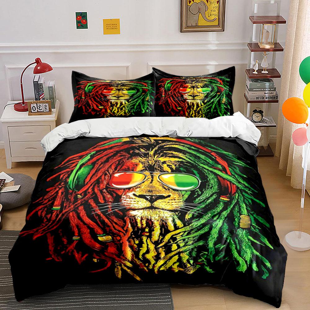 Lion with Colorful Dreadlocks. Bedding Sets Duvet Cover Sets Duvet Covers Pillowcases(1 * Duvet Cover 2 * Pillowcases Without Duvet Insert)