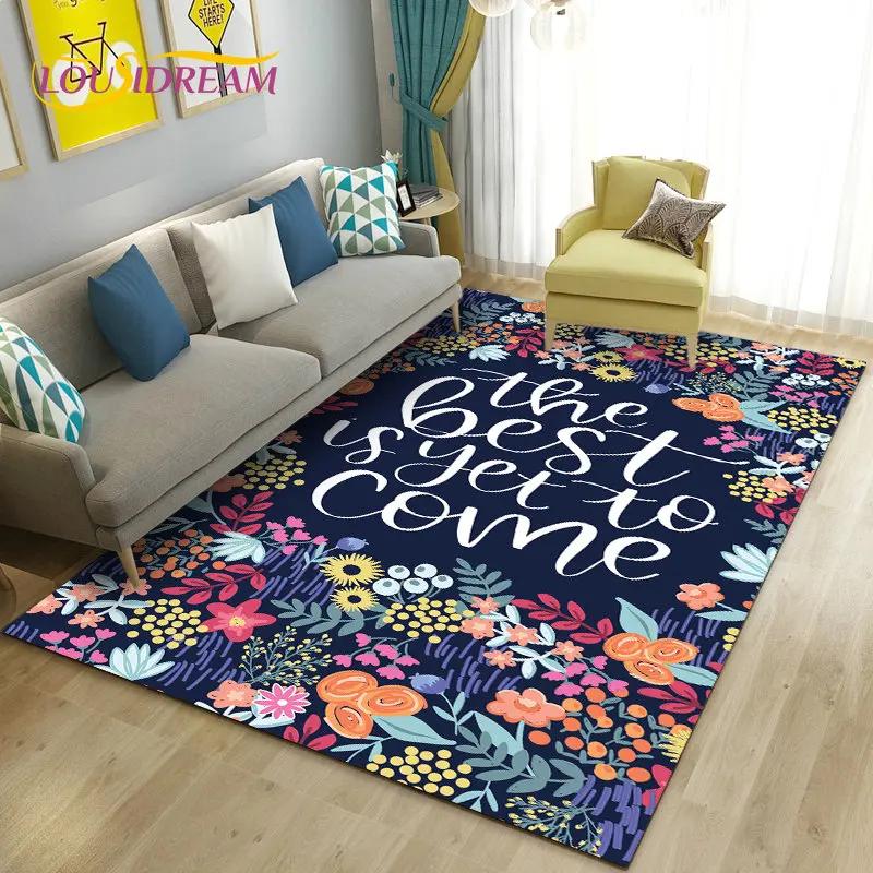 3D Mushroom Flower Plant Leaf Area Rug,Carpet Rug for Living Room Bedroom Sofa Doormat Decoration,Kitchen Non-slip Floor Mat