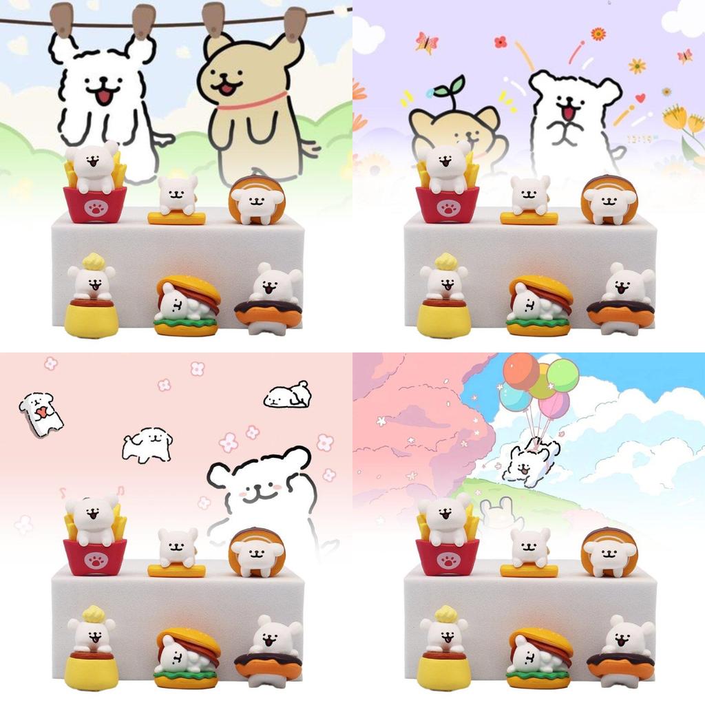 Charming Pvc Line Dog Figurine Set Of Six Perfect For Afternoon Tea Decor And Gifts