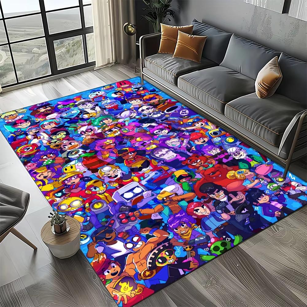 Cartoon 27 Style New Brawlls 3D Game Carpet Rug for Living Room Bedroom Home Sofa Decoration,Kids Play Non-slip Floor Mat