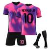 Tieners Kinderen Volwassenen Gepersonaliseerde Naam Voetbaltenues 2020-21 PSG 3e Uit #10 NEYMAR JR Sport Training Jersey Set met Sokken