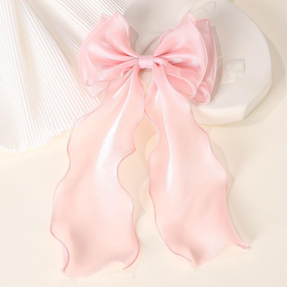 RAINBOW BOWS 1Pcs Cream Colored Bow Hair Clip Super Fairy Back Head Clips Elegant Women Ponytail Fahion Hair Accessories