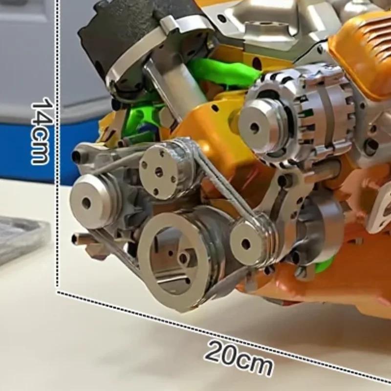 Binray Cison V8 Engine Kit Gas Small-Block Engine Model Kits Mini Build Your Own Stem Cison Running Engine Kits That Runs