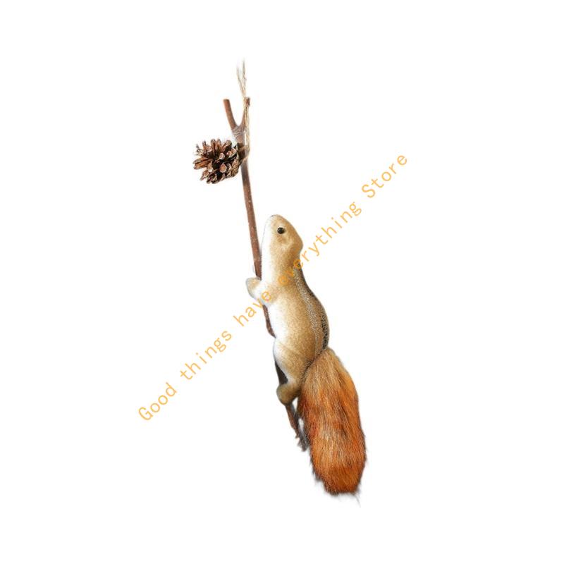Christmas Tree Squirrel Hanging Ornament Artificial Squirrel Decoration For Christmas Tree Door Mantel Window Display 55KF