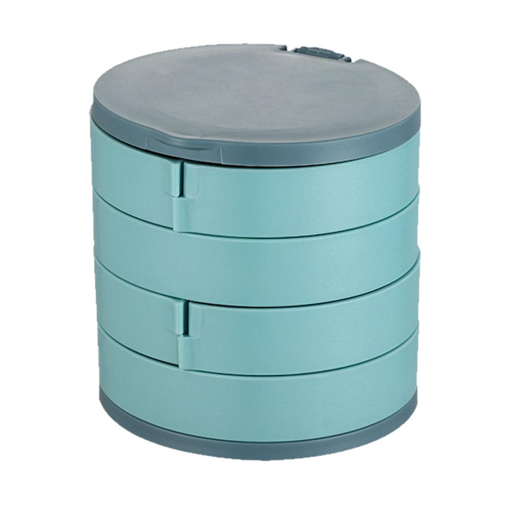 Rotating Jewelry Storage Box Multi Layer Earring Necklace Organizer Dustproof Small Jewelry Holder