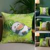 Cartoon Drawing Animal Pillow Case Sofa and Living Room Decorative Cushion Covers Dust-proof and Mite-proof Invisible Zipper