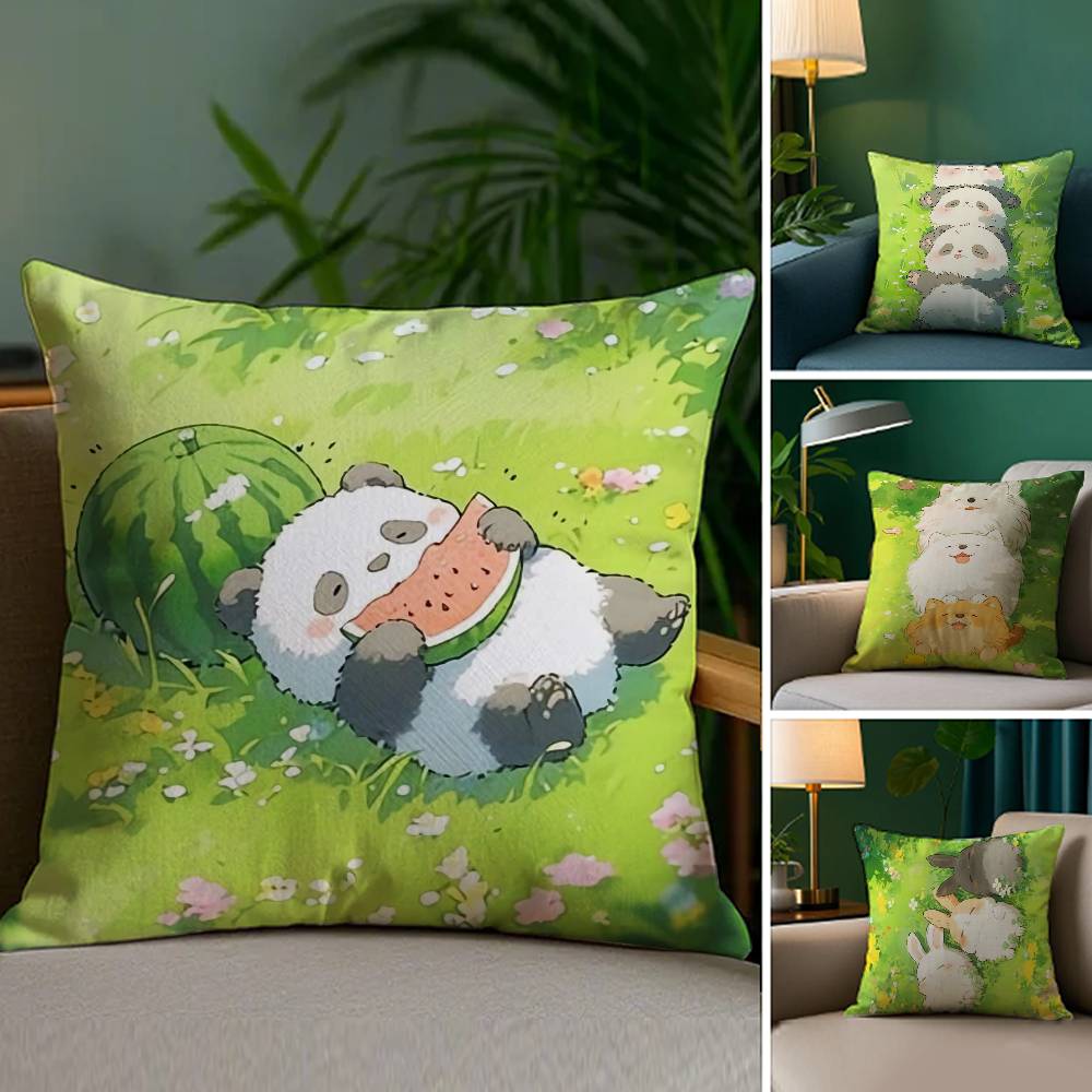 Cartoon Drawing Animal Pillow Case Sofa and Living Room Decorative Cushion Covers Dust-proof and Mite-proof Invisible Zipper