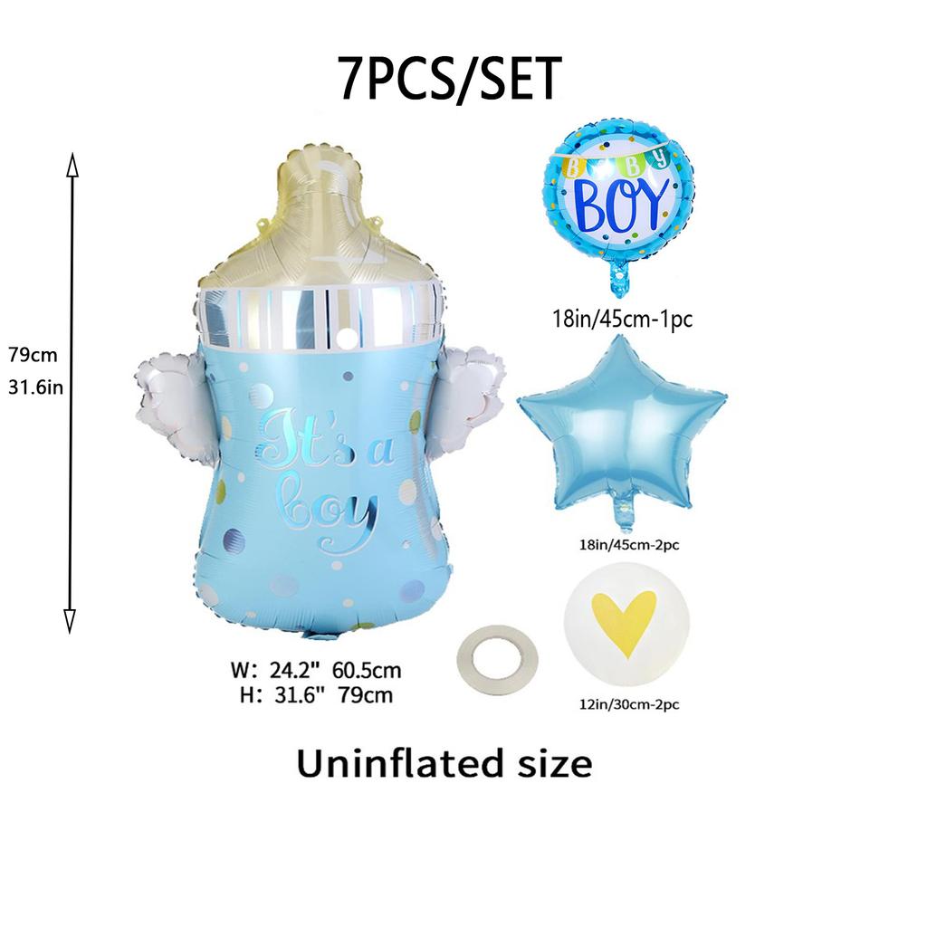 8pcs/set Mini Boy Girl Baby Bottle Aluminum Film Balloon 100 Days Baby Shower Ballons Birthday Gender Reveal Party Decoration
