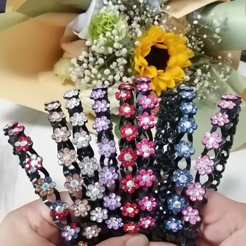 Fashion Pearl Non-Slip Rhinestone Hairbands Elastic Flower Child Hair Hoop Bands Headband Bezel Girls Hair Accessories