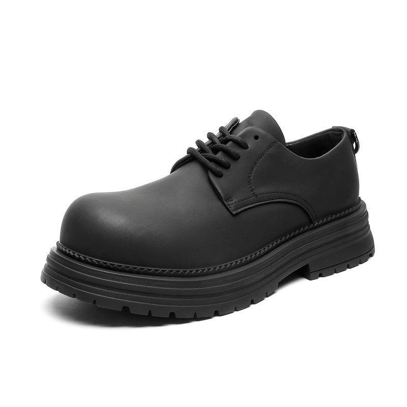 

Британский стиль ретро большие кожаные туфли мужские молодежные деловые повседневные туфли модные мужские туфли на платформе маленькие кожаные туфли 2234-J 42 чёрный