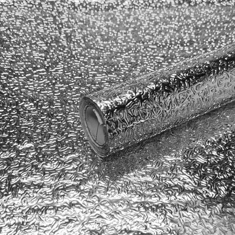 Aluminiumfolie Papier Küche Ölbeständige Folie Herd Wasserdicht Feuchtigkeitsbeständig Selbstklebende Tapete Arbeitsplatte Schrank Renovierung Fliesenaufkleber