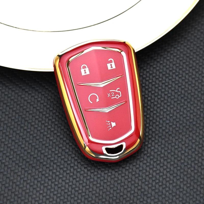 Tpu Car Remote Key Case Cover For Cadillac Ats-L Xts Xt5 Xt4 Xt6 Cts Ct6 Ats 28T Srx Elr Esv Escalade Shell Fob Auto Accessories