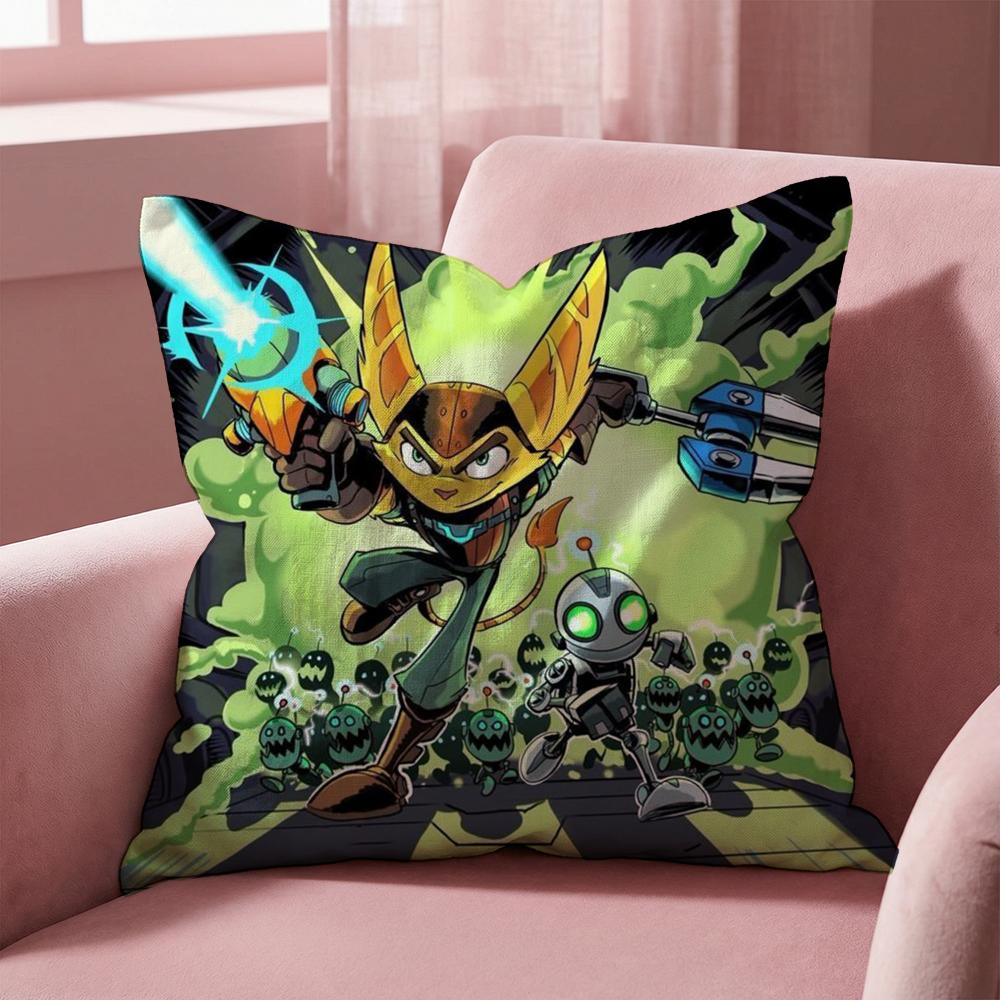 R-Ratchet & Clank GAME Cushion Cover Multi-Scene Pillow Cover for Home & Car - Reversible, Soft & Durable for Daily Use